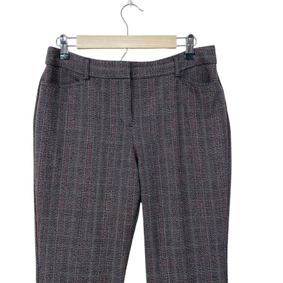 Express Women 8R Columnist Barely Boot Mid-Rise Plaid Stretch Slacks Pants Brown - Picture 4 of 9